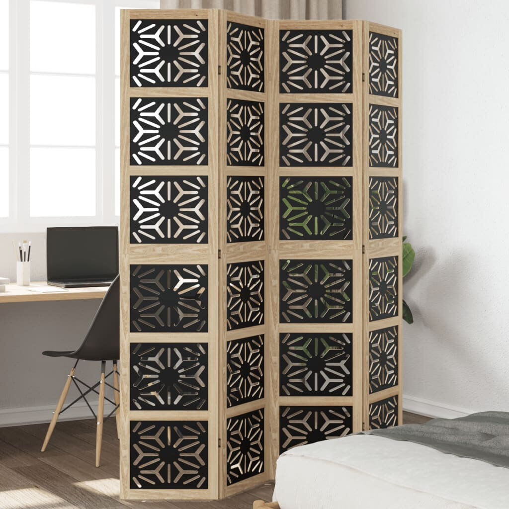 Latitude Vive Solid Wood Room Divider Black;Brown 200cm H x 145cm W