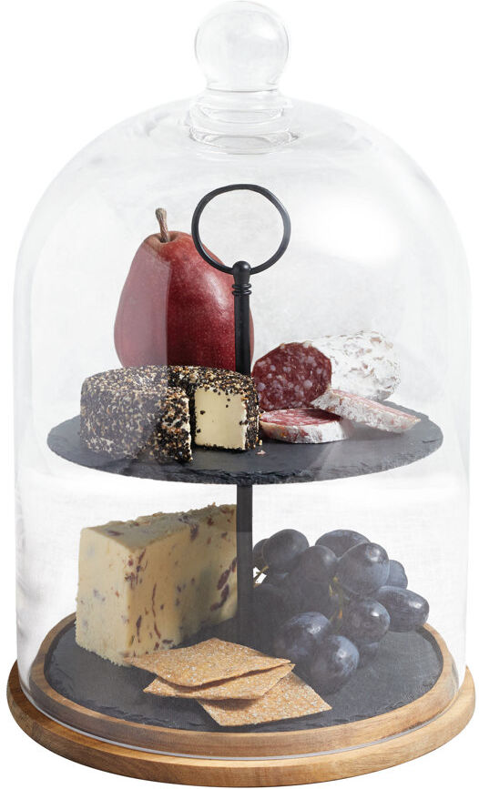 Artesà Appetiser Two Tier Serving Dome Clear;Gray 31cm H X 22cm W X 22cm L