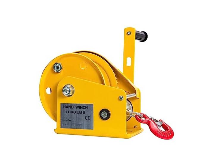 Selbstsichernde Handwinde, 1800 Pfund, 8 Meter Drahtseil mit Haken, Handhebemaschine mit automatischem Bremstraktor