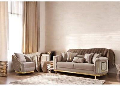 Furnia Marvella 3 Pieces Living Room Sets 1 Sofa 2 Chair