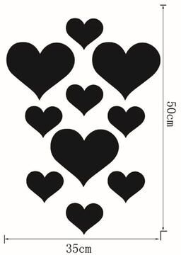 Fusion Finds Acrylic Mirror Wall Stickers Heart Wall Decor Set For Bedroom, Living Room & DIY Home Decoration black