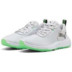 PUMA Gruve Sport Junior Golfschuhe Jungen 01 - feather gray/puma white/fluro green pes 34.5