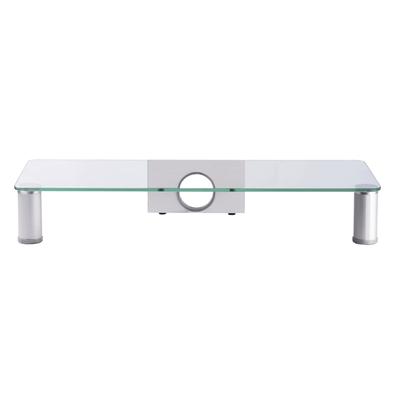 TV-Regal VCM "Alu Glas Monitorerhöhung Glas - TV Ständer Parco", transparent (glas), B:62cm T:25cm, Regale