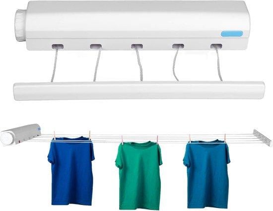 Benza Ibenzoa Telescopische waslijn van aluminiumlegering met wandbevestiging voor binnen- en buitengebruik