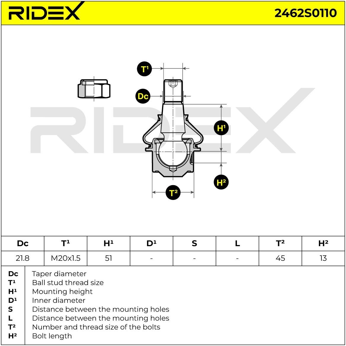 RIDEX 2462S0110 Ball Joint