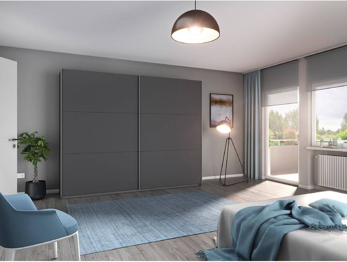 Armoire à portes coulissantes Aurelio 261cm Gris/Gris métallisé Classic