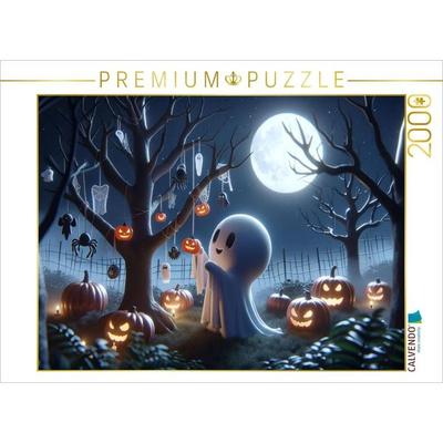 CALVENDO Puzzle Das kleine Gespenst schmückt den Halloween-Baum | 2000 Teile Lege-Größe 90x67cm Foto-Puzzle für glückliche Stunden