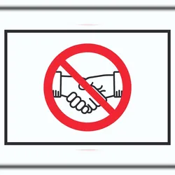 HB-Druck Handschlag verboten Schild kein Händeschütteln Symbol Schild A0 (841x1189mm)