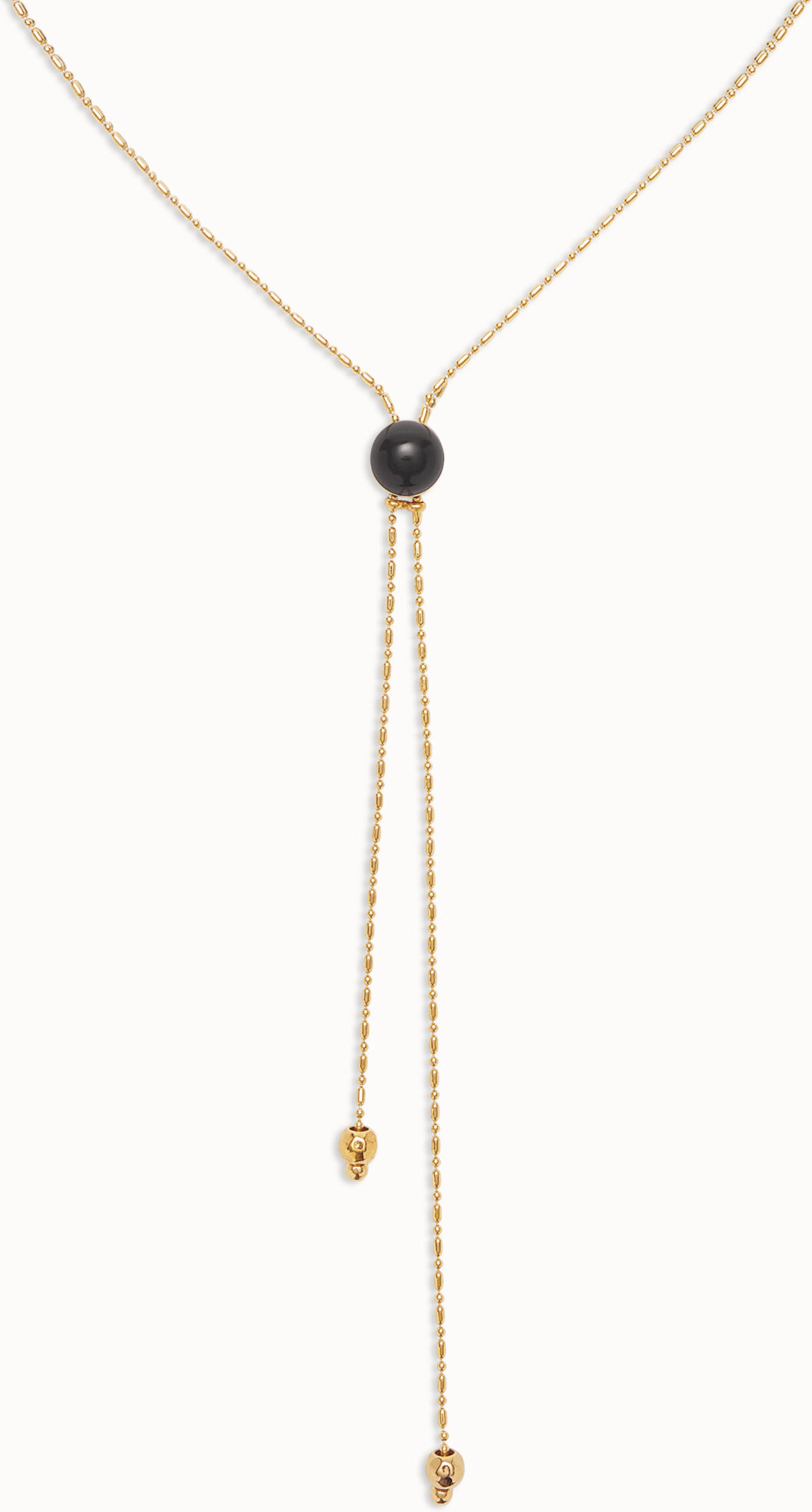 UNOde50 Colgante largo bañado en oro 18k con cadena regulable y cristal de  murano Negro U