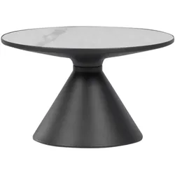 Carmen ZARY 2 Couchtisch Ø 70 cm – Weiß/Schwarz