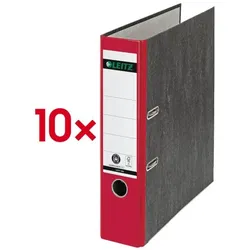 Leitz 10x Ordner »1080« CO₂ rot, 8x31.8x28.5 cm