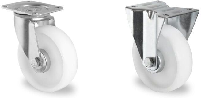 Set CASCOO Lenkrolle ø 160 mm Serie N0N0 Rollenlager + CASCOO Bockrolle ø 160 mm Serie N0N0 Rollenlager