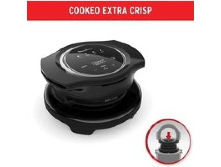 Couvercle Extra Crisp - Moulinex - Cookeo - Noir - 4 Programmes - Cuisson Automatique