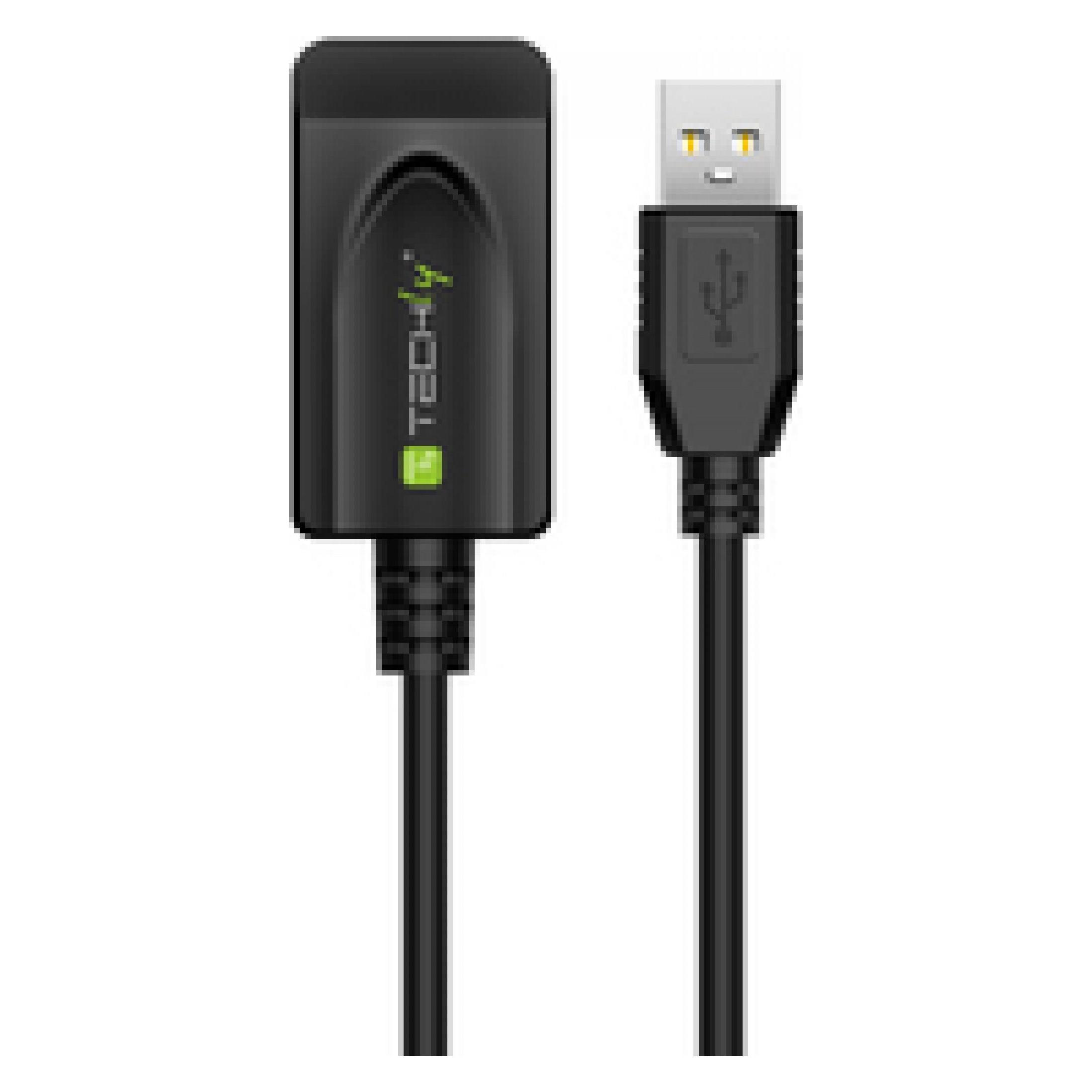Techly Active Extension Cable USB Hi Speed 5m Juodas (5 m, USB 2.0) (IUSB-REP20TY)