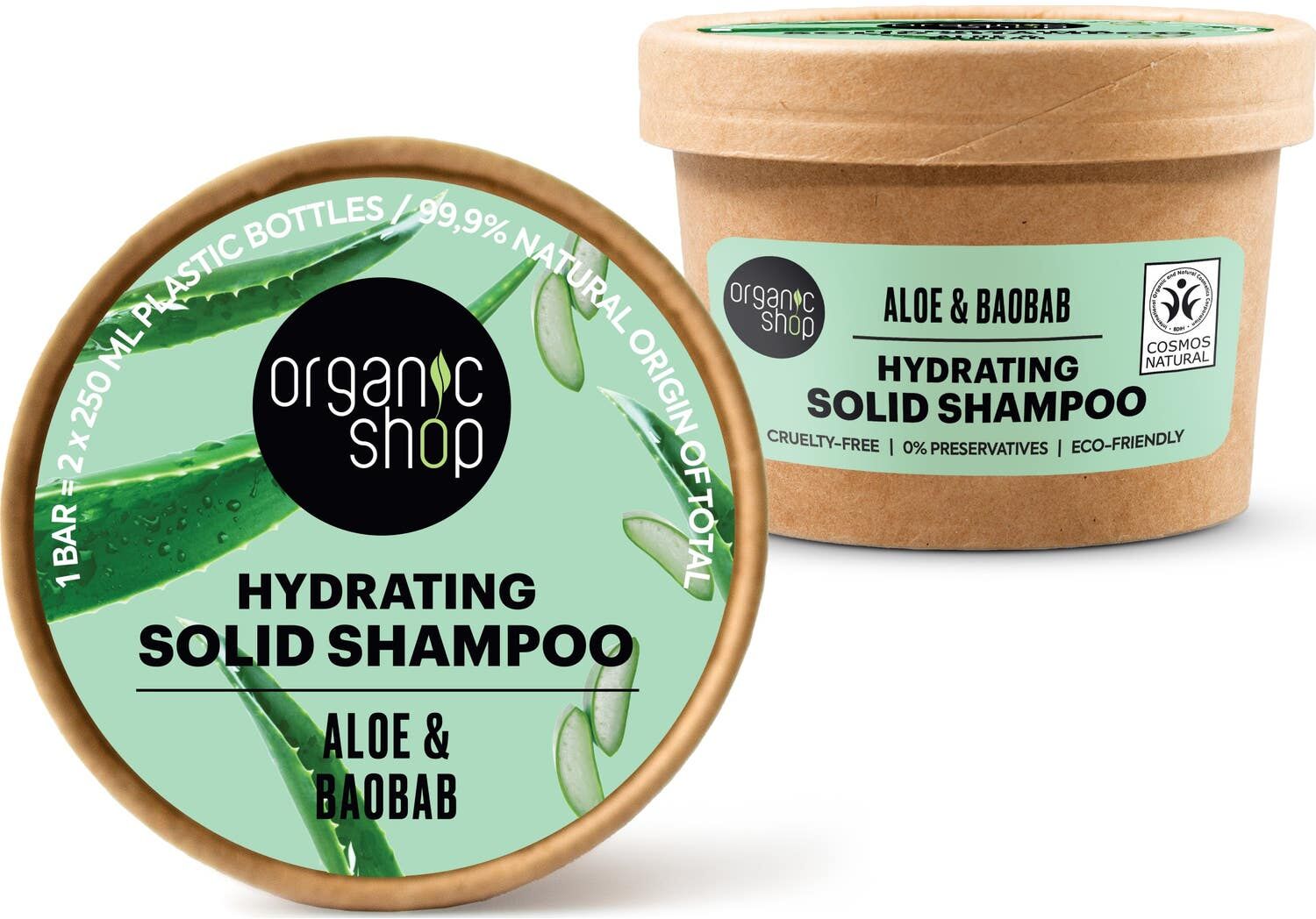 Organic Shop Hydrating Solid Shampoo Aloe Baobab 60 g