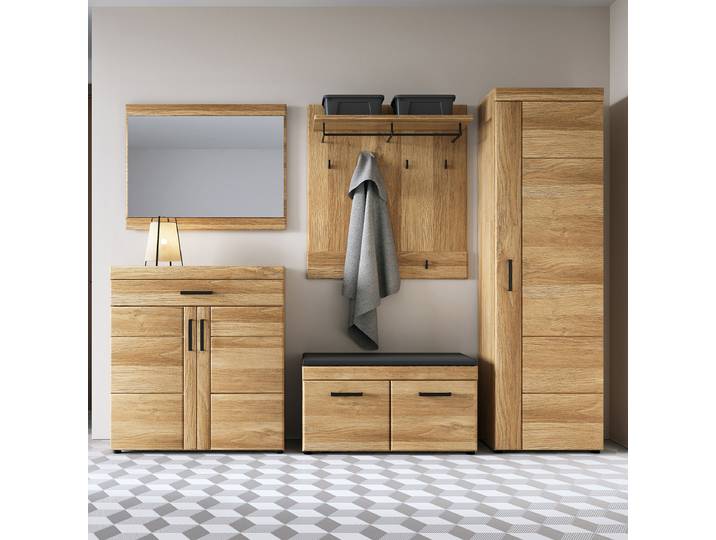 Armoire vestiaire 58 x 195 x 37cm Butoir à droite Marron