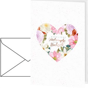 Böttcher-AG Hochzeitskarte 91sk2179, Klappkarte mit Umschlag, 11,5 x 17 cm