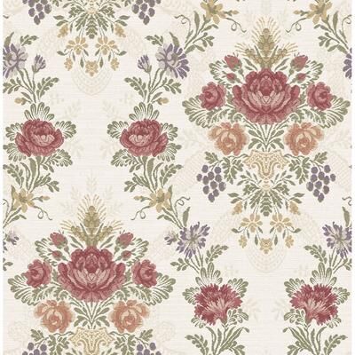 Seabrook Designs Aurora Floral Damask Unpasted Wallpaper