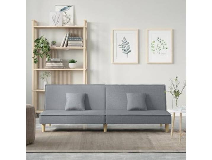 HEFZGDB Schlafsofa Hellgrau Stoff Gästebett Wohnzimmer Couch mit Verstellbarer Rückenlehne Atmungsaktives Material Robuster Rahmen Bequeme Sitzflächen