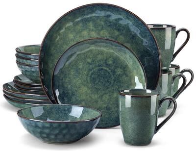 vancasso Starry Flambe Glaze Vintage 16-Piece Dinnerware Set
