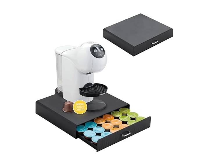 BRASQ Capsulehouder voor gerenommeerde Capsules - Opbergbox met Lade - 30 Cups - Koffiecups houder Zwart