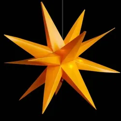 Lex LED 3D Leuchtstern Ø 25 cm Lichterstern Batterie Timer In-Outdoor Advent Gelb : Gelb
