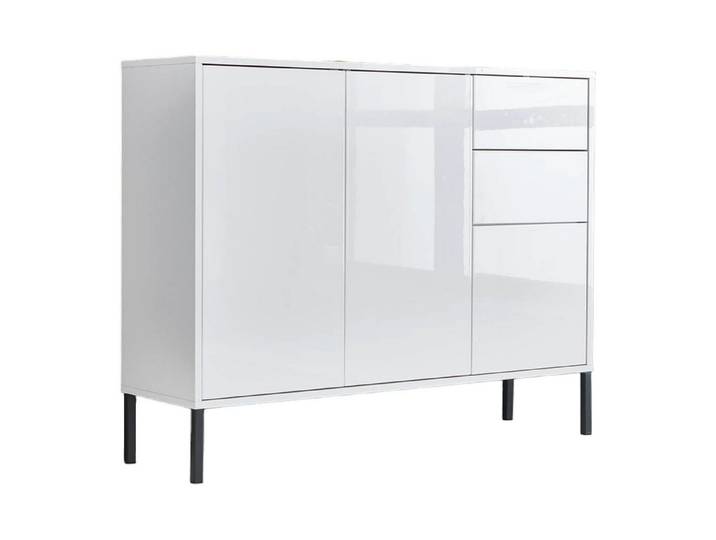 BMG Möbel Kommode Mailand 10 (Schubladenkommode Anrichte Sideboard, mit hochwertigen Metallfüßen), Push-to-Open-Funktion