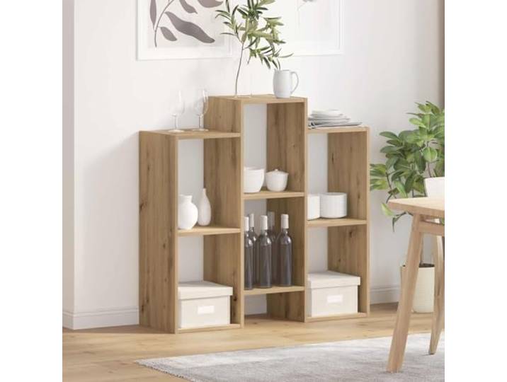 RJPLMFV Anrichte Eiche 90 x 30 x 90 cm Holzwerkstoff, integrierte Regale, geräumige Aufbewahrung, minimalistischer Stil, Wohnzimmer oder Büro