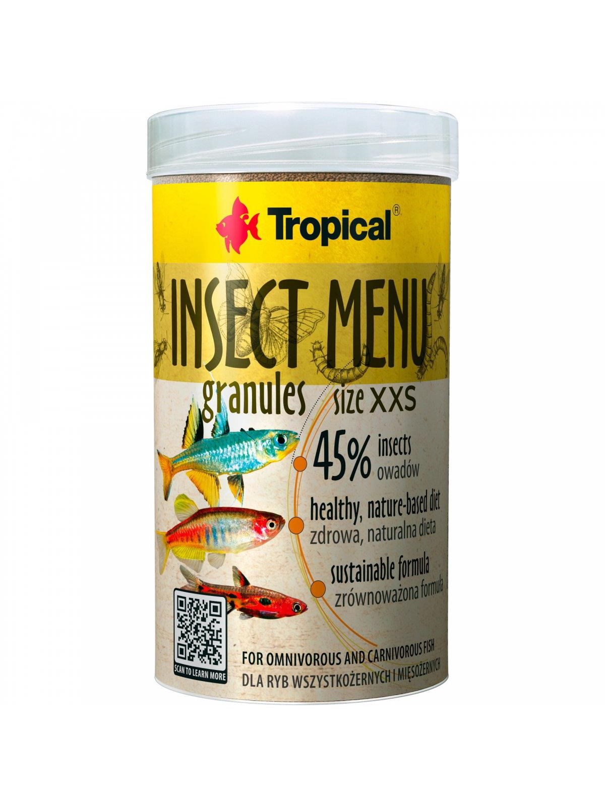 Tropical Insektenmenü-Granulat Größe XXS 100 ml.