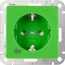 Kopp 920608008 HK05 - Schutzkontakt-Steckdose, Aufdruck ”SV”, Farbe: grün