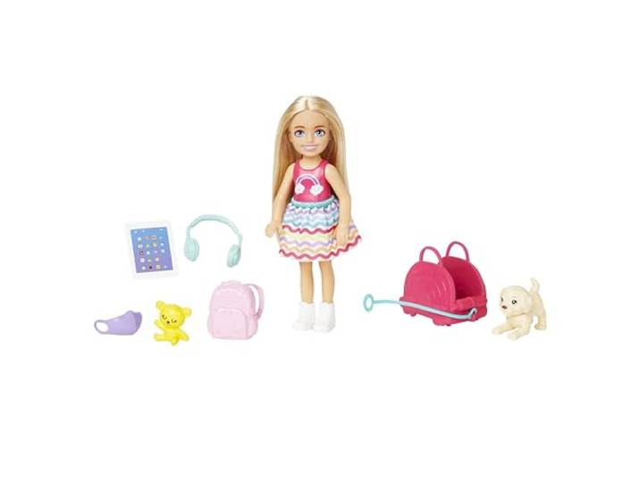 Barbie Chelsea-pop met reisaccessoires
