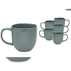 Van Well | URBAN Kaffeebecher 32 cl grau 6er Set  - Steinzeug stylisch, handlicher Kaffee -  Tee Becher