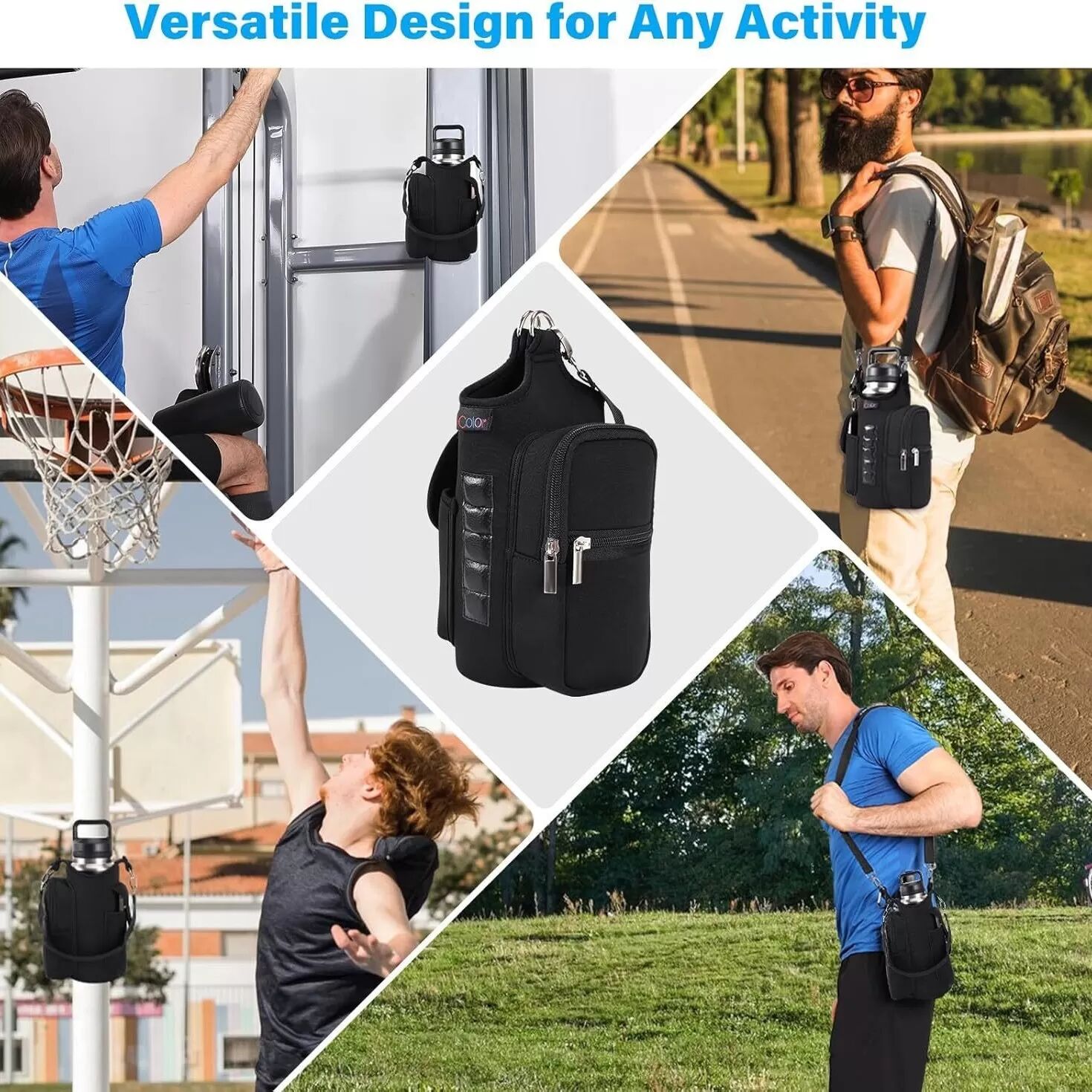 INF Magnetischer Wasserflaschenhalter für Outdoor-Sport – Isolierte Neopren-Becherhülle