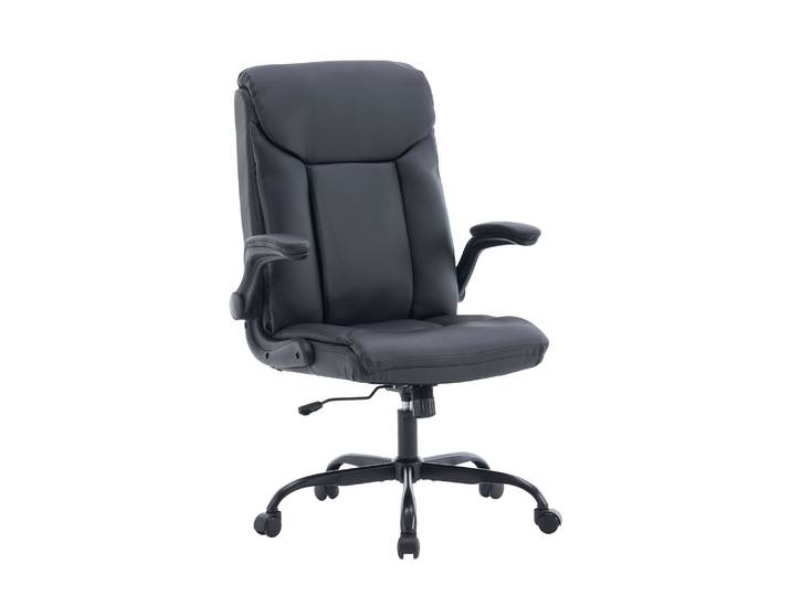 Bürostuhl Leder OPTIMUS schwarz