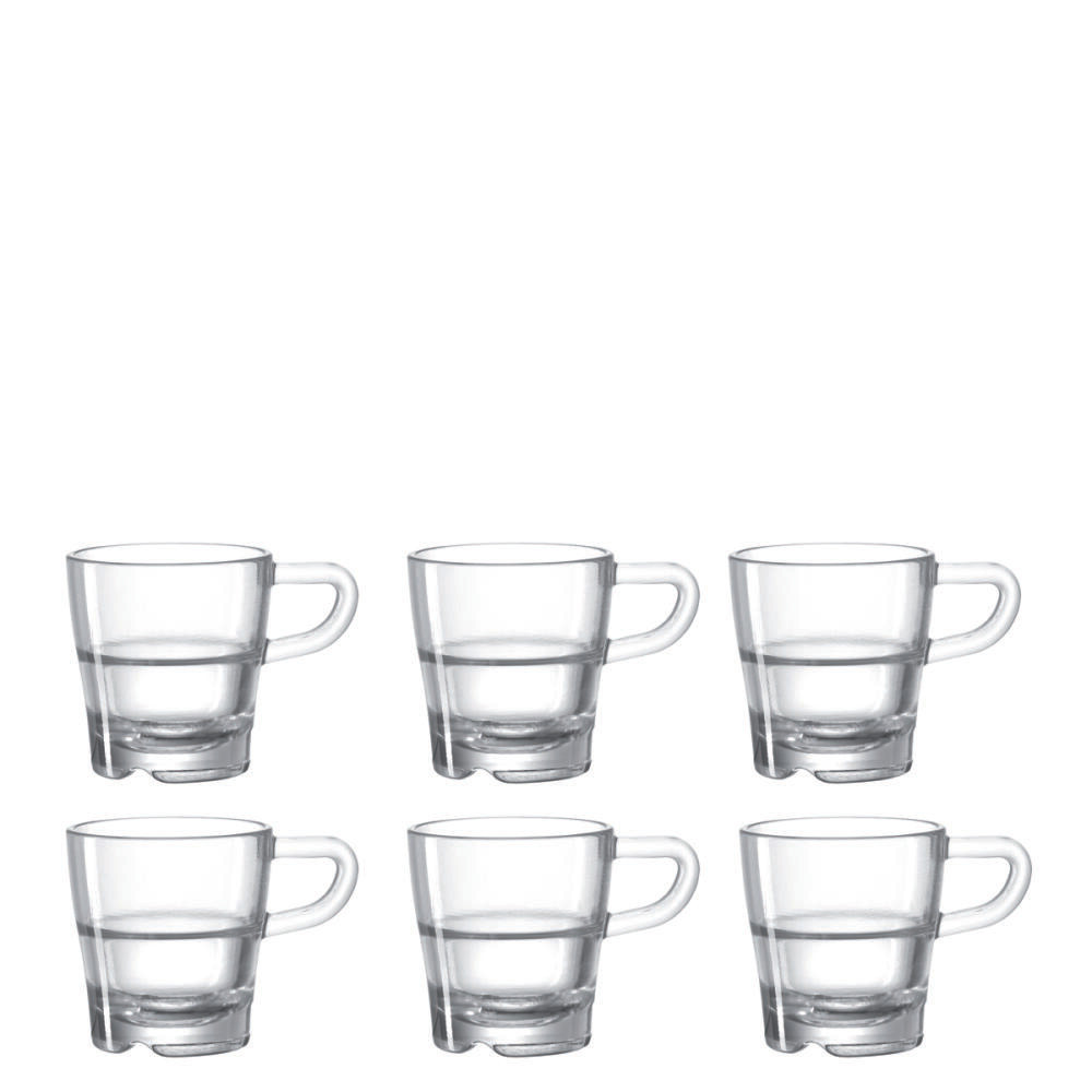 Leonardo Senso espressokopjes set van 6, glas, 40 ml