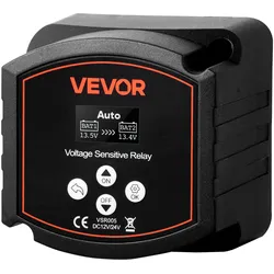 VEVOR Trennrelais, 12 V, 300 A, Doppelbatterie Isolator mit LCD-Bildschirm, intelligenter Batterietrennschalter für Lithium- & Blei-Säure-Batterien, für Auto, LKW, Wohnmobil, UTV, ATV, Boot