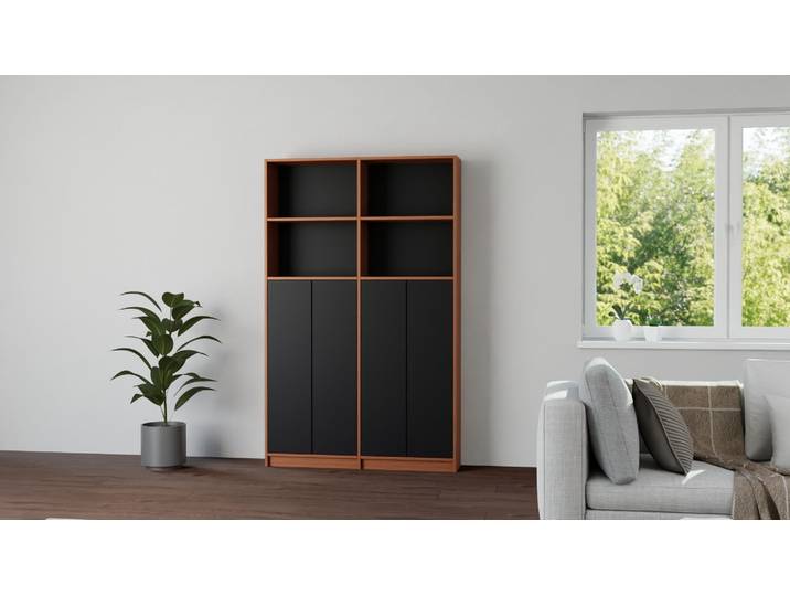 Klassischer Wohnzimmerschrank Echtholz Furnier Mahagoni geölt
