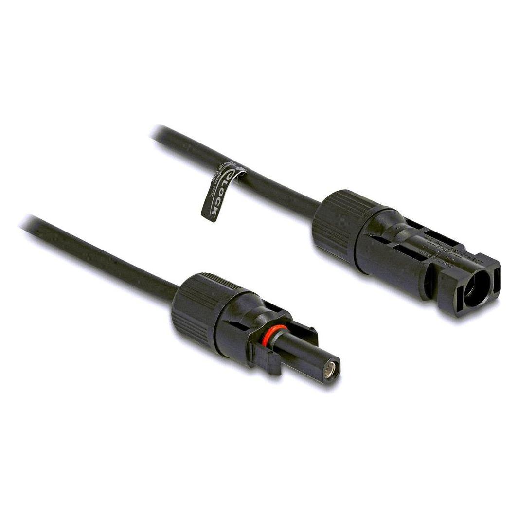 Delock DL4 Solar Kabel 6 mm² Stecker zu Buchse 2 m schwarz (Solarkabel) (88210)
