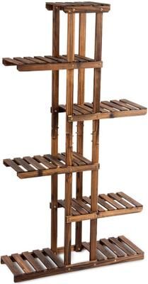 Costway 6 Tier Garden Wooden Shelf Storage Plant Rack Stand