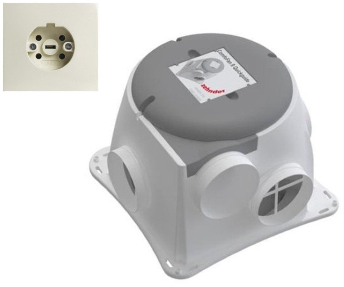 Zehnder Comfofan Silent Perilex - Wit/Grijs - B/D/H: 38,6 x 38,6 x 28,1 cm