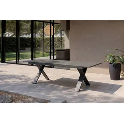 HARTMAN Exklusivmodell Xanadu Ausziehtisch, xerix, Alu / Glaskeramik, 220/280 x 100 cm, X-Gestell