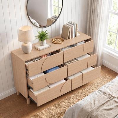 "55"" Wood 6-Drawer Buffet Cabinet Dresser for Bedroom,Closet Storage, Drawers Organizer Furniture, Hallway"