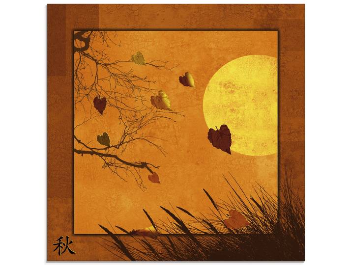 Glasbild ARTLAND Serie vier Jahreszeiten - Herbst , orange (farbe bild(er): orange), B:40cm H:40cm, Bilder, Glasbild, in verschiedenen Grössen