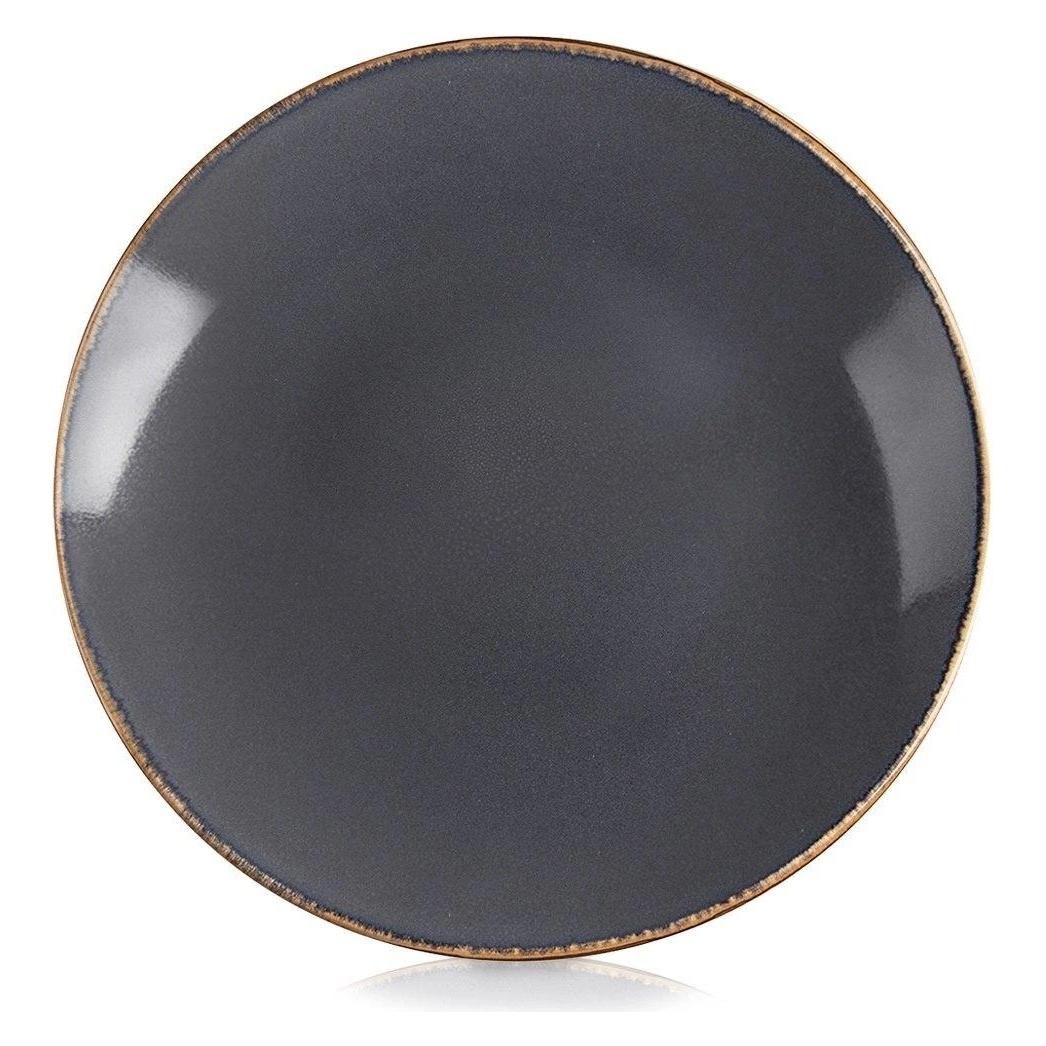 Lumarko Talerz Obiadowy Płytki 27 cm Ceramika Szary Glaze Nakrapiany Zmywarka (27 cm) (65526568)