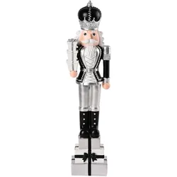 Giftcompany, Weihnachtsdeko, Gift Company Nussknacker Noce, Dekofigur, Dekoration, Harz, Schwarz / Silber, H 51 cm, 1195001002