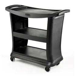 Etagenwagen Rubbermaid Rubberwagen Schwarz Stilvoller Arbeitswagen mit ergonomischen Griffen