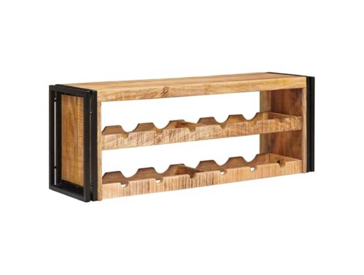 WXGTBKPR Wand-Weinregal, Industrieller Flaschenhalter, Massivholz, Braun Rustikales Design, Stabiler Eisenrahmen, Für Lofts & moderne Küchen