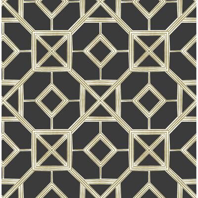 A-Street Prints Livia Black Trellis Wallpaper