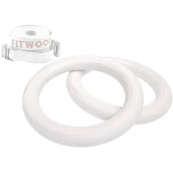 FitWood Play Turnringe 25mm - Glazing Oberfläche / Weiß Gurt