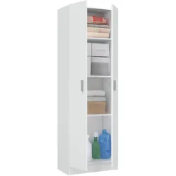 Dmora Mehrzweck-Kabinett Salem, Beistellschrank mit 2 Türen, Schuhregal mit 3 Ablagen, Modernes hohes Schuhregal, 59x37h180 cm, Weiß